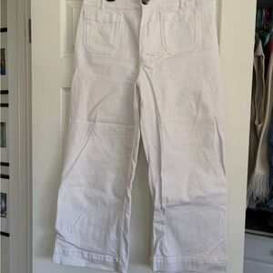 Anthropologie Maeve White Wide-Leg Jeans
